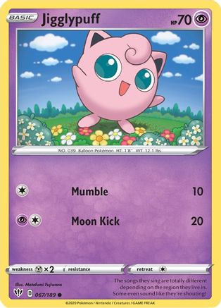 Jigglypuff 067/189  SWSH03 Darkness Ablaze - Common