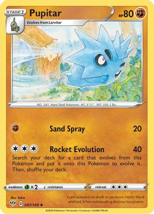 Pupitar 087/189  SWSH03 Darkness Ablaze - Uncommon