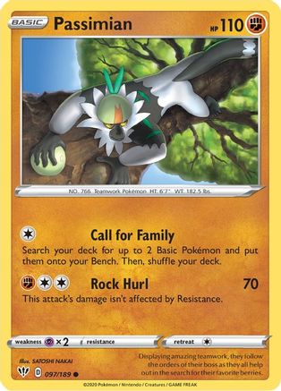 Passimian 097/189  - Reverse Holofoil SWSH03 Darkness Ablaze - Common