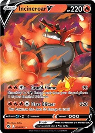 Incineroar V 008/73  - Holofoil Champions Path - Ultra Rare