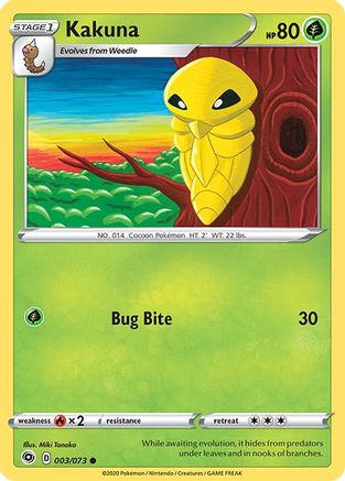 Kakuna 003/73  - Reverse Holofoil Champions Path - Common