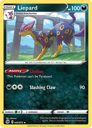 Liepard 040/73  - Reverse Holofoil Champions Path - Uncommon