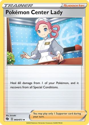 Pokemon Center Lady 060/73  - Reverse Holofoil Champions Path - Uncommon