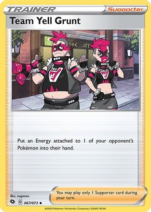 Team Yell Grunt 067/73  Champions Path - Uncommon
