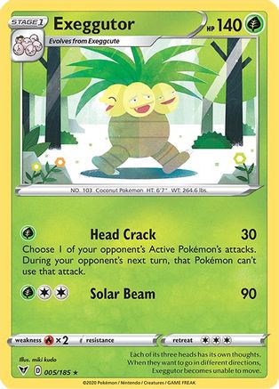 Exeggutor 005/185  - Reverse Holofoil SWSH04 Vivid Voltage - Rare