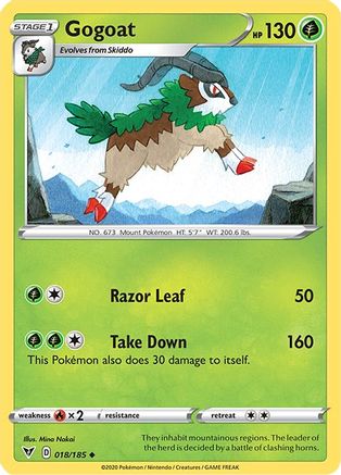 Gogoat 018/185  - Reverse Holofoil SWSH04 Vivid Voltage - Uncommon