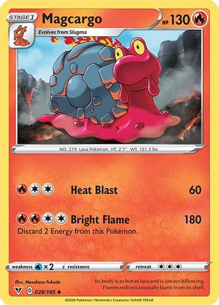 Magcargo 028/185  - Reverse Holofoil SWSH04 Vivid Voltage - Uncommon
