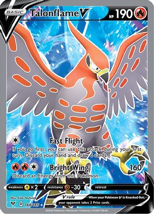 Talonflame V (Full Art) 168/185  - Holofoil SWSH04 Vivid Voltage - Ultra Rare
