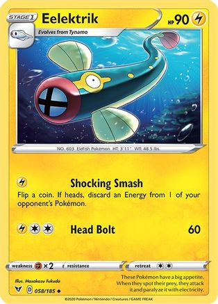 Eelektrik 058/185  - Reverse Holofoil SWSH04 Vivid Voltage - Uncommon
