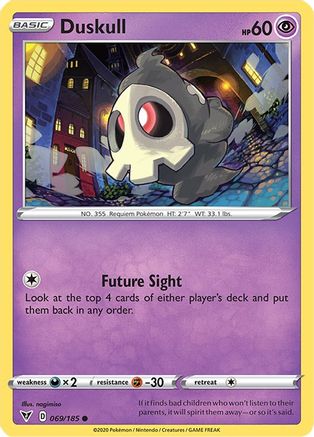 Duskull 069/185  - Reverse Holofoil SWSH04 Vivid Voltage - Common