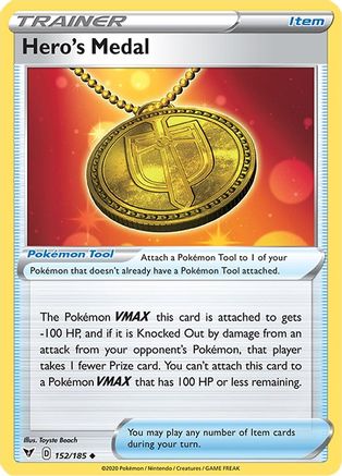 Hero's Medal 152/185  - Reverse Holofoil SWSH04 Vivid Voltage - Uncommon