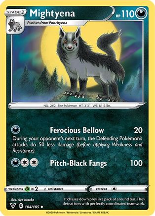 Mightyena 104/185  - Reverse Holofoil SWSH04 Vivid Voltage - Uncommon