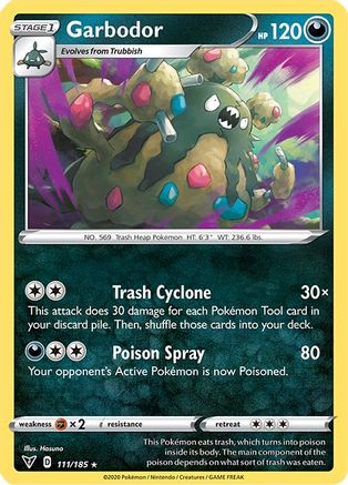 Garbodor 111/185  - Reverse Holofoil SWSH04 Vivid Voltage - Rare