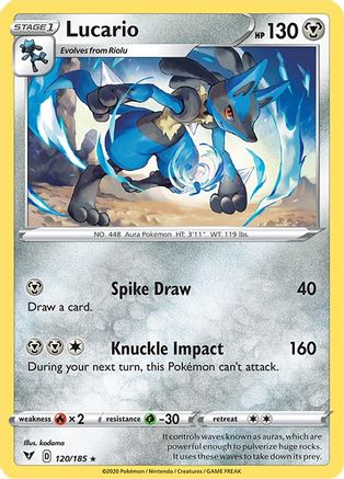Lucario 120/185  - Reverse Holofoil SWSH04 Vivid Voltage - Rare