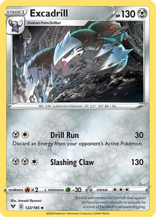 Excadrill 122/185  - Reverse Holofoil SWSH04 Vivid Voltage - Uncommon