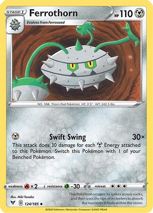 Ferrothorn 124/185  - Reverse Holofoil SWSH04 Vivid Voltage - Uncommon