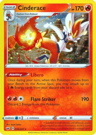 Cinderace 034/202  - Holofoil Miscellaneous Cards & Products - SWSHPromo