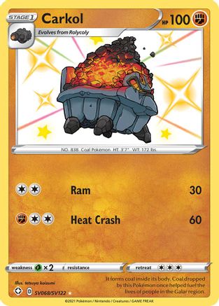 Carkol SV068/SV122  - Holofoil Shining Fates Shiny Vault - Shiny Holo Rare