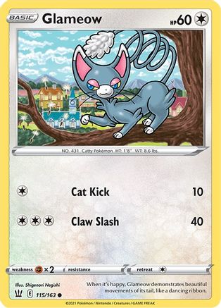 Glameow 115/163  SWSH05 Battle Styles - Common