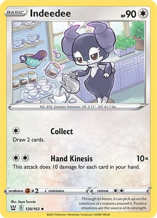 Indeedee 120/163  - Reverse Holofoil SWSH05 Battle Styles - Uncommon