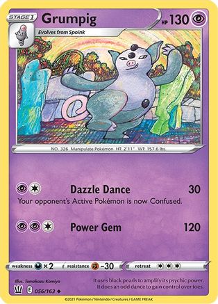 Grumpig 056/163  - Reverse Holofoil SWSH05 Battle Styles - Uncommon
