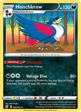 Honchkrow 094/163  SWSH05 Battle Styles - Uncommon