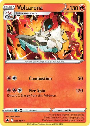 Volcarona 024/198  - Reverse Holofoil SWSH06 Chilling Reign - Rare