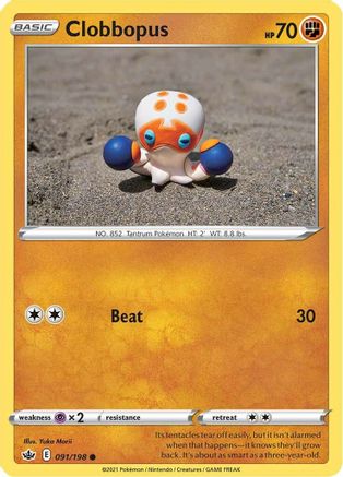 Clobbopus 091/198  - Reverse Holofoil SWSH06 Chilling Reign - Common