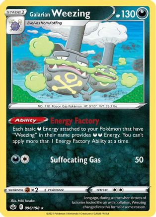 Galarian Weezing 096/198  SWSH06 Chilling Reign - Rare