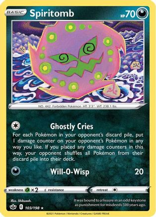Spiritomb 103/198  SWSH06 Chilling Reign - Rare
