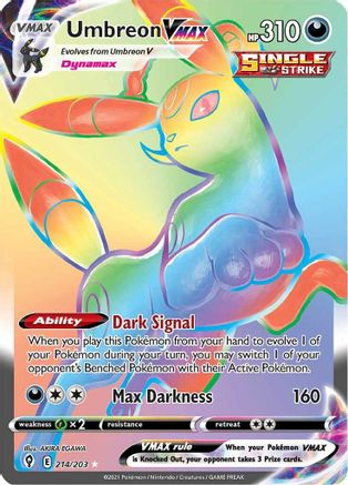 Umbreon VMAX (Secret) 214/203  - Holofoil SWSH07 Evolving Skies - Secret Rare