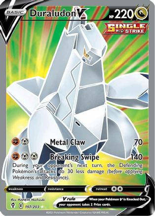 Duraludon V (Full Art) 197/203  - Holofoil SWSH07 Evolving Skies - Ultra Rare