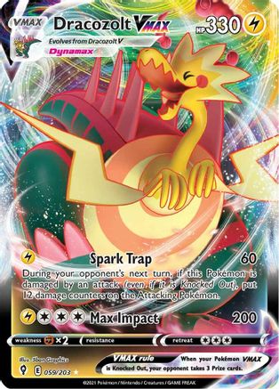 Dracozolt VMAX 059/203  - Holofoil SWSH07 Evolving Skies - Ultra Rare