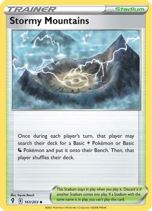 Stormy Mountains 161/203  - Reverse Holofoil SWSH07 Evolving Skies - Uncommon