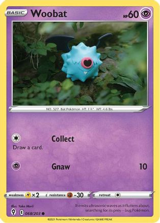 Woobat 068/203  SWSH07 Evolving Skies - Common