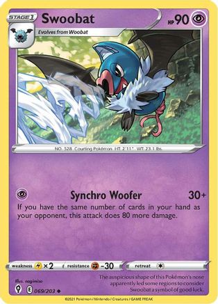 Swoobat 069/203  SWSH07 Evolving Skies - Uncommon