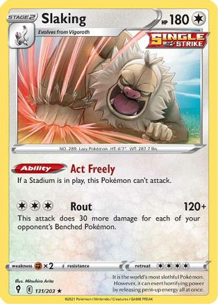 Slaking 131/203  - Holofoil SWSH07 Evolving Skies - Holo Rare