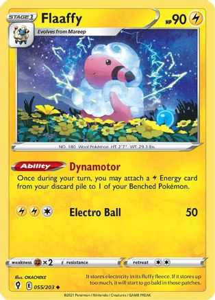 Flaaffy 055/203  - Reverse Holofoil SWSH07 Evolving Skies - Uncommon