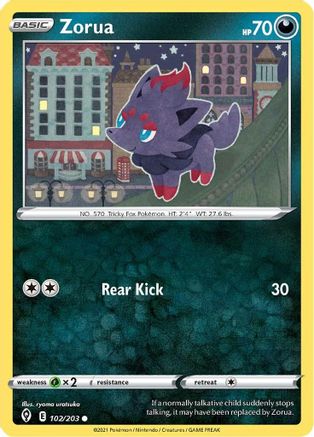 Zorua 102/203  SWSH07 Evolving Skies - Common