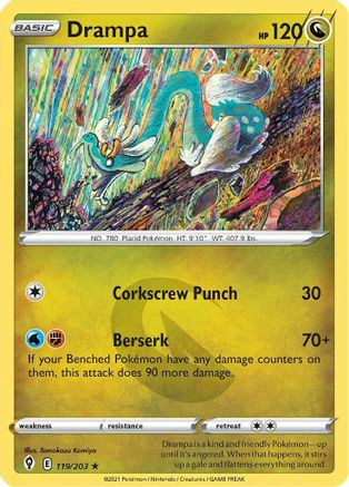 Drampa 119/203  - Reverse Holofoil SWSH07 Evolving Skies - Rare