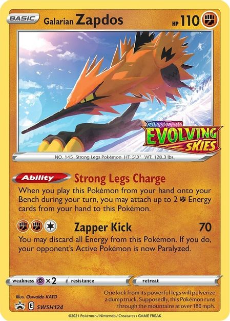 Galarian Zapdos (Prerelease) - SWSH124 - SWSH Promos