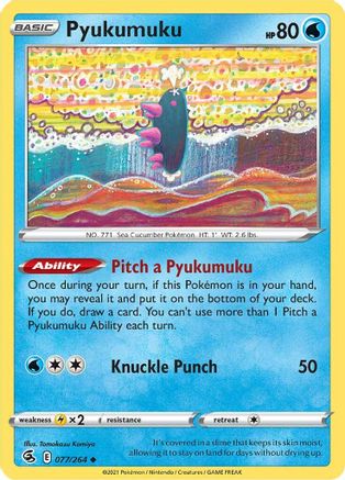 Pyukumuku 077/264  SWSH08 Fusion Strike - Uncommon