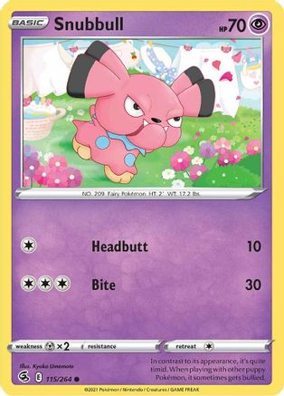 Snubbull 115/264  SWSH08 Fusion Strike - Common