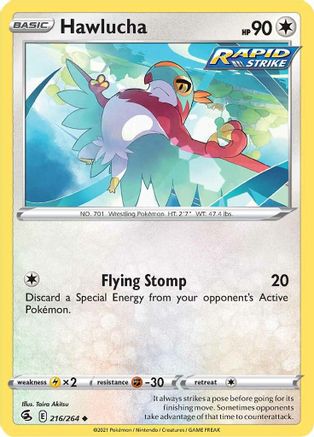 Hawlucha 216/264  SWSH08 Fusion Strike - Uncommon