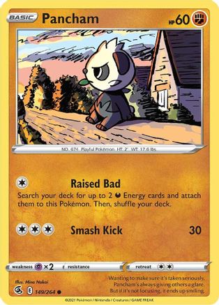 Pancham 149/264  - Reverse Holofoil SWSH08 Fusion Strike - Common