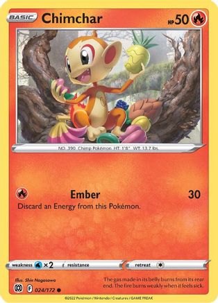 Chimchar 024/172  SWSH09 Brilliant Stars - Common