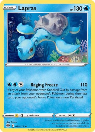 Lapras 031/172  SWSH09 Brilliant Stars - Rare