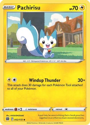 Pachirisu 052/172  - Reverse Holofoil SWSH09 Brilliant Stars - Uncommon