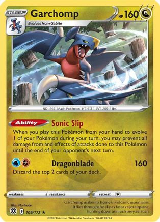 Garchomp 109/172  - Reverse Holofoil SWSH09 Brilliant Stars - Holo Rare