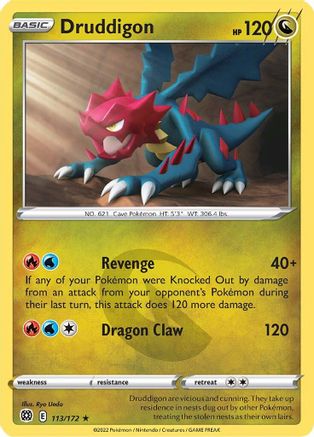 Druddigon 113/172  - Reverse Holofoil SWSH09 Brilliant Stars - Rare